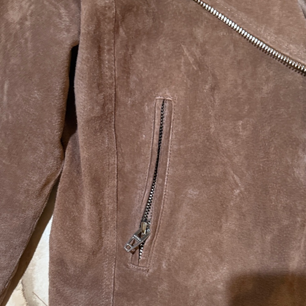 Blank NYC Chocolate Suede Leather Jacket - Picture 6 of 9